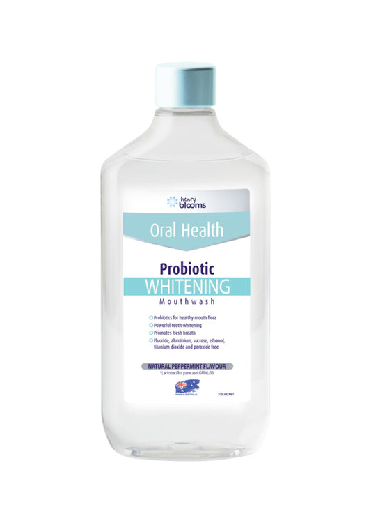 H.blooms Oral Health Probiotic Mouthwash White Pmint 375ml