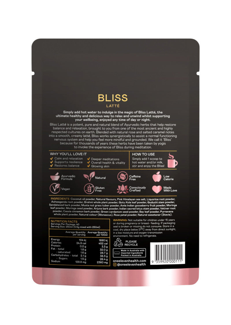 One Eleven Bliss Latte Rose Salted Caramel 220g