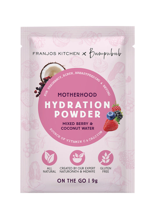 Franjos Kitchen Motherhood Hydration Pwd Mixed Berry Coconut Water Sachet 9g x 10Pk