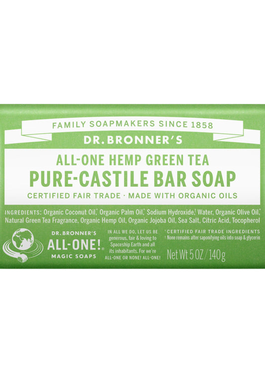 Dr. Bronner's Pure Castile Bar Soap (hemp) Green Tea 140g