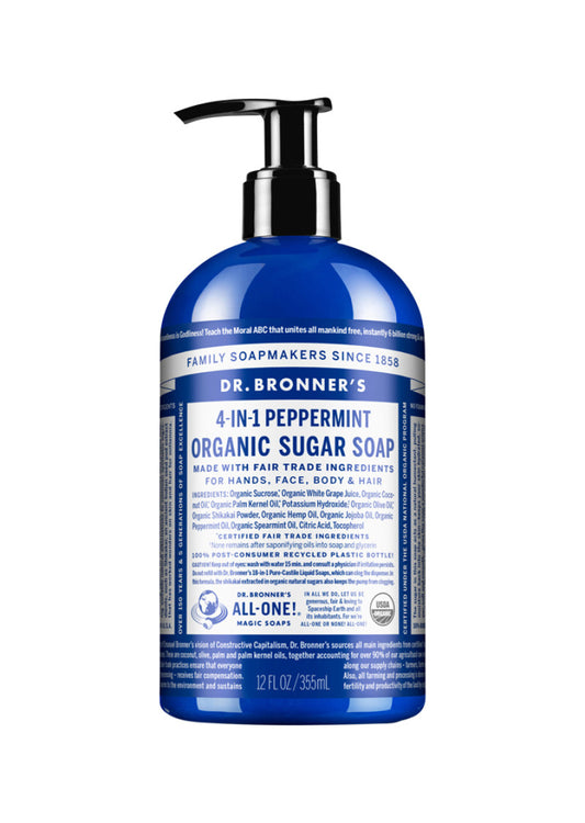 Dr. Bronner's Organic Sugar Soap Peppermint (pump) 355ml