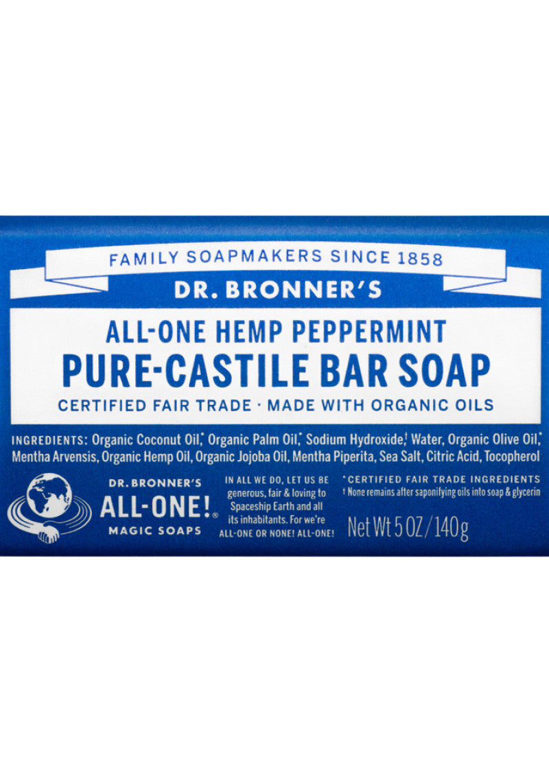 Dr Bronners Magic Bar Soap Peppermint 140g