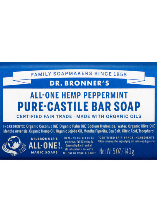 Dr Bronners Magic Bar Soap Peppermint 140g