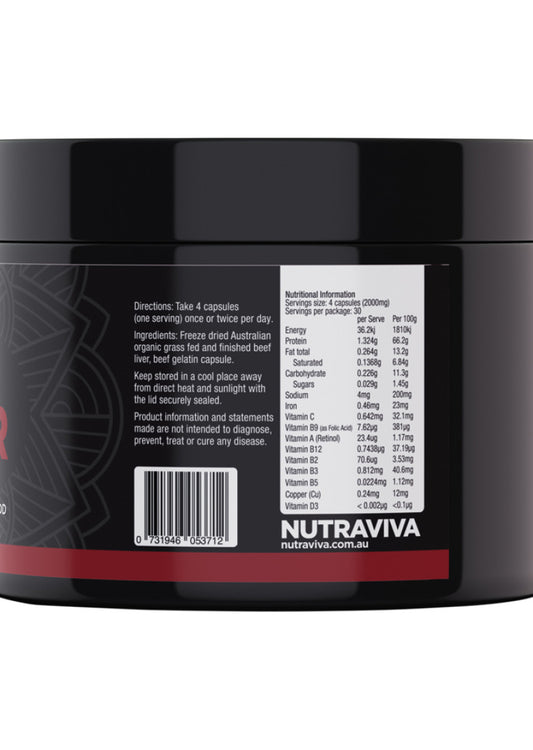 Nutraviva Beef Liver Organic 120c