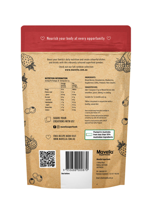 Mavella Superfoods Mixed Berries Powder 100g