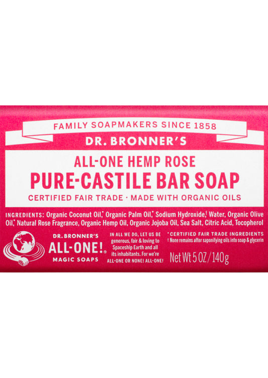 Dr Bronners Magic Bar Soap Rose 140g