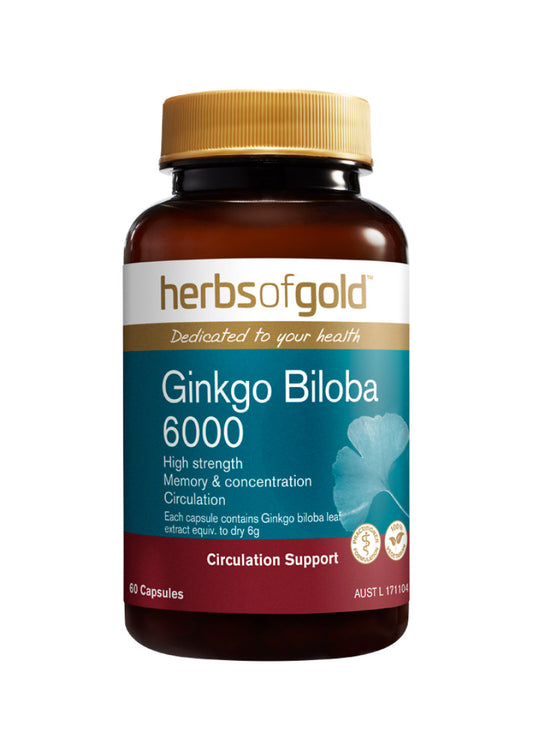 Herbs Of Gold Ginkgo Biloba 6000 60vc