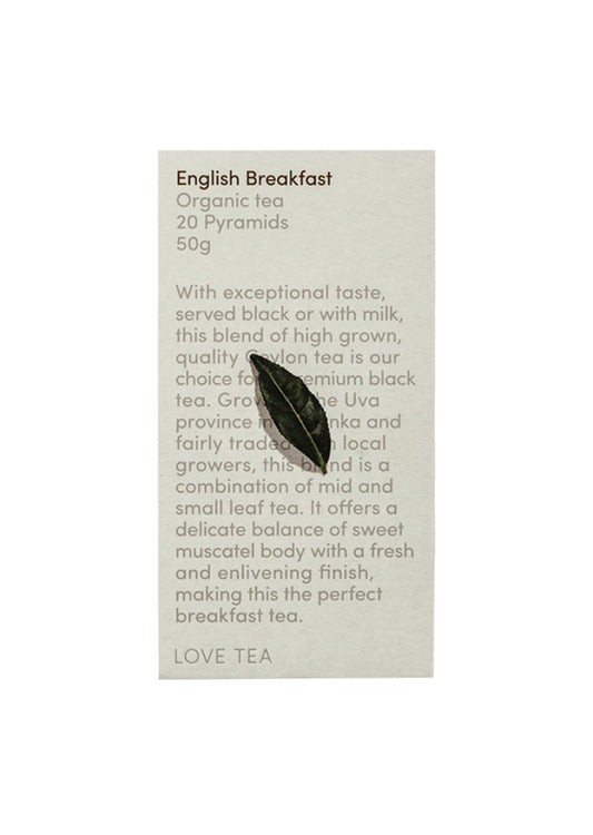 Love Tea Organic English Breakfast X 20 Pyramids