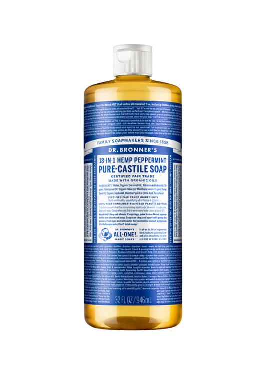 Dr. Bronners Pure Castile Liq Magic Soap Peppermint 946ml