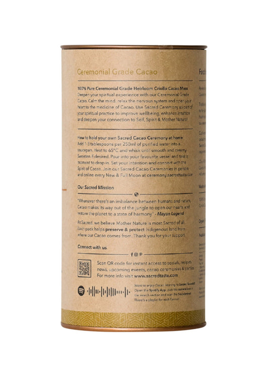 Sacred Taste Org Drinking Cacao (Ceremonial Grade Cacao) Ceremony 250g