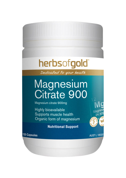 Herbs Of Gold Magnesium Citrate 900 120vc
