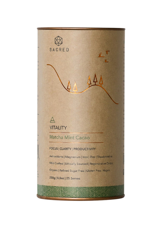 Sacred Taste Org Drinking Cacao (Matcha Mint Cacao) Vitality 250g