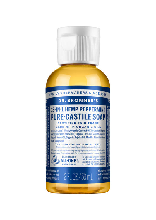 Dr. Bronners Pure Castile Liq Magic Soap Peppermint 59ml