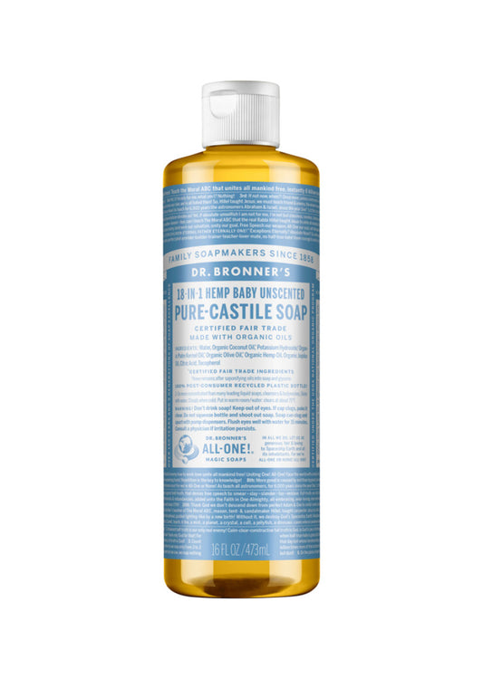 Dr. Bronners Pure Castile Liq Magic Soap Baby Unscent 473ml