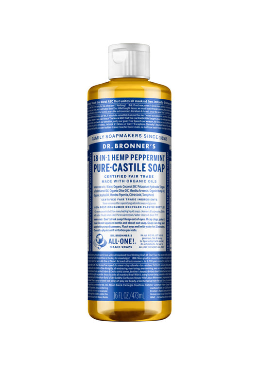 Dr. Bronners Pure Castile Liq Magic Soap Peppermint 473ml