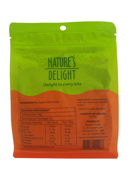 Natures Delight Organic Chia Seeds 225g