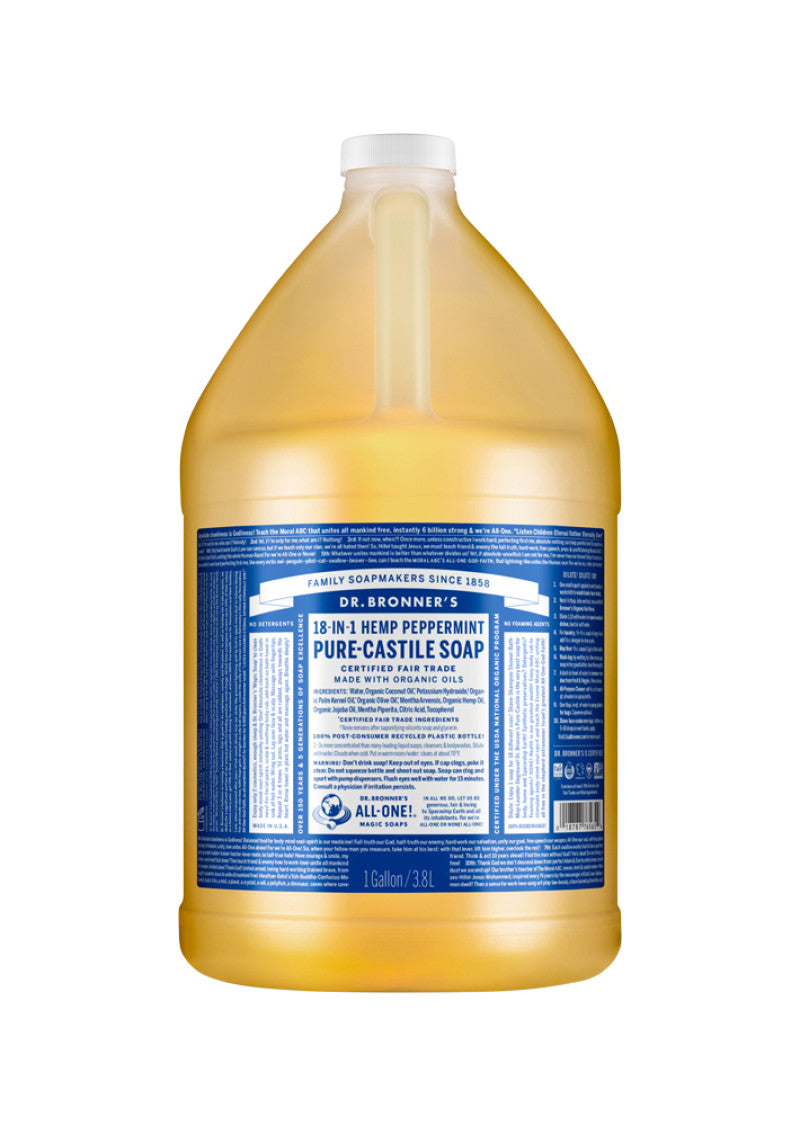 Dr. Bronners Pure Castile Liq Magic Soap Peppermint 3.78l