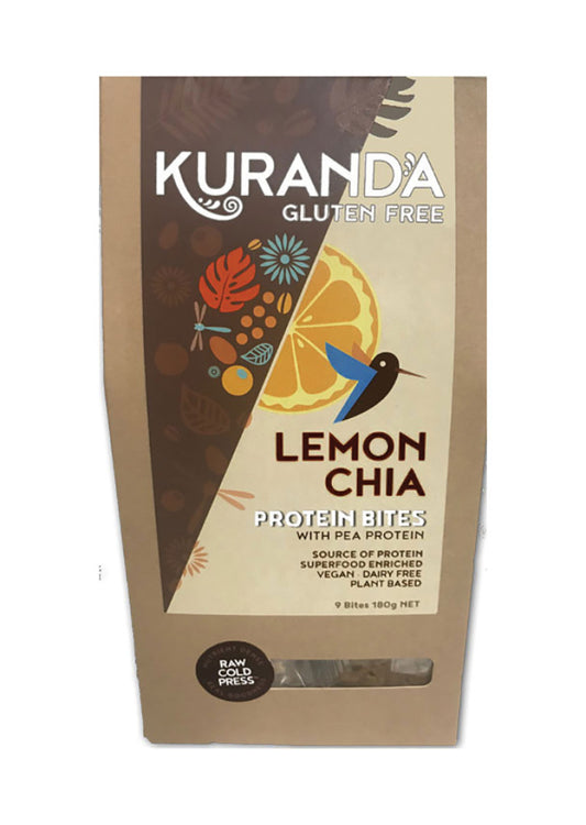 Kuranda Glut Free Protein Bites Lemon Chia 20g X 9