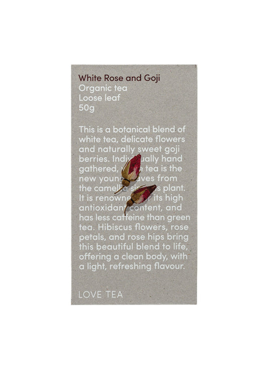 Love Tea Organic White Rose And Goji Loose Leaf 50g