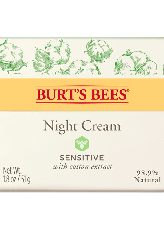 Burts Bees Sensitive Night Cream with Cotton Extract 50g