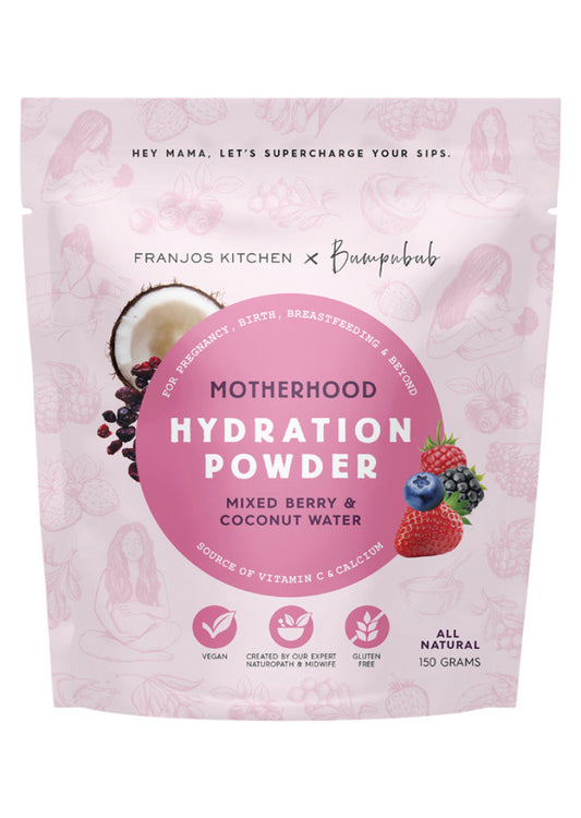 Franjos Kitchen Motherhood Hydration Pwd Mixed Berry Coconut Water 150g