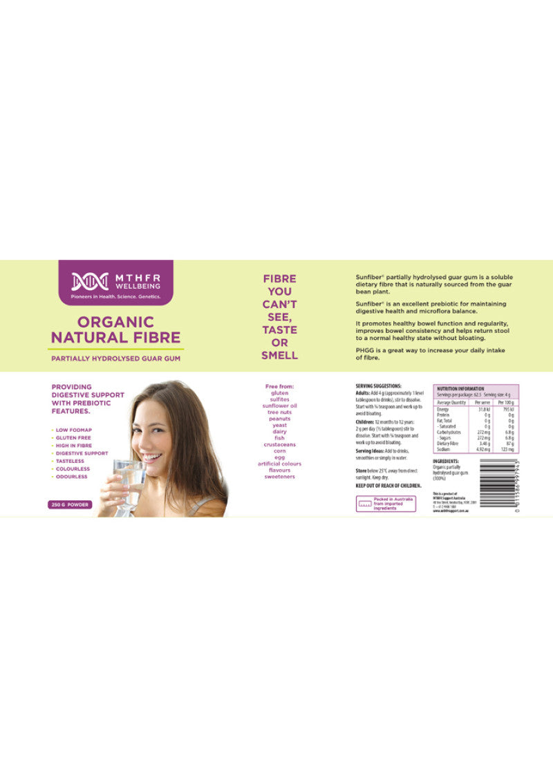 MTHFR Wellbeing Org PHGG (Partially Hydrolysed Guar Gum) 250g