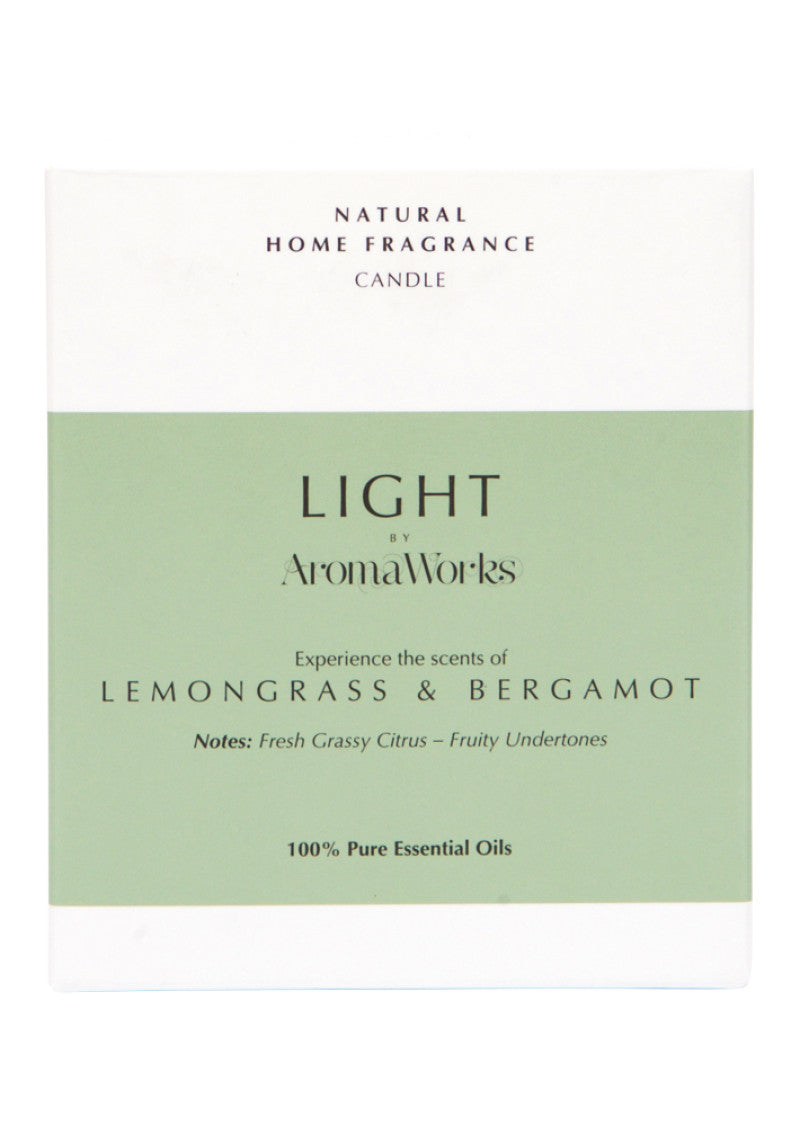 AromaWorks Light Candle Lemongrass and Bergamot Medium 220g