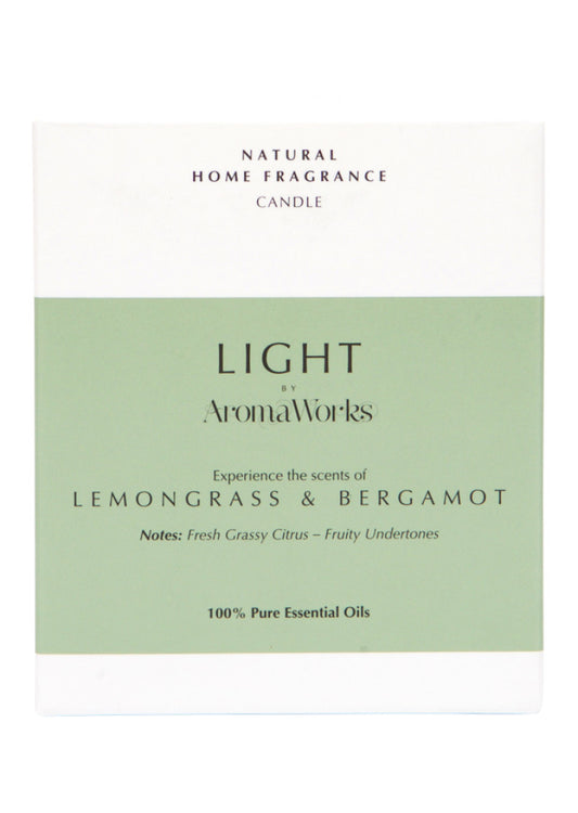 AromaWorks Light Candle Lemongrass and Bergamot Medium 220g