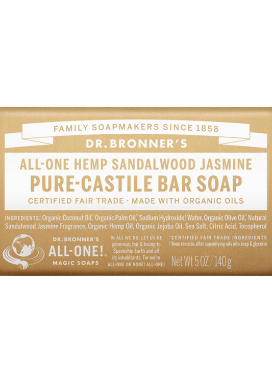 Dr Bronners Magic Bar Soap Sandalwood Jasmine 140g