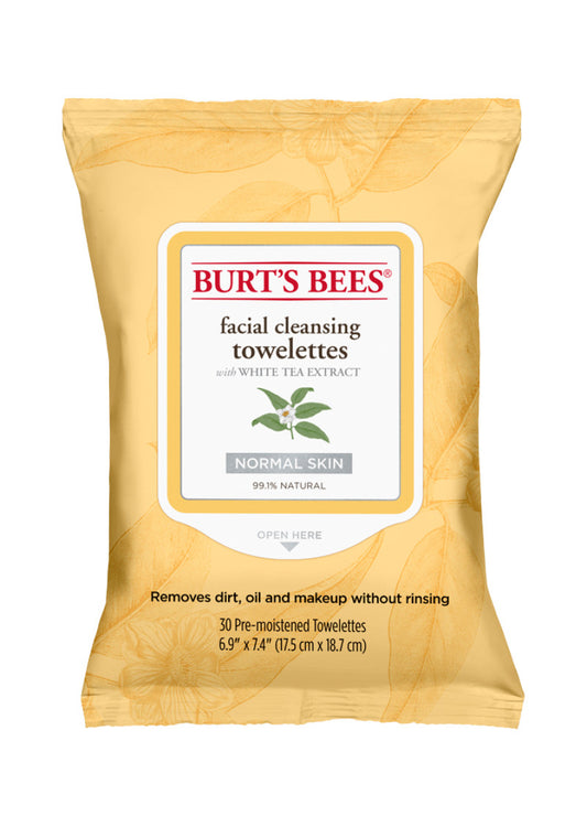 Burts Bees Facial Cleansing Towelettes Normal Skin X 30 Pk