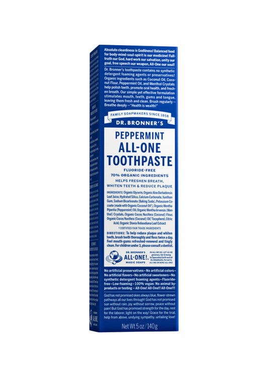 Dr. Bronner's Toothpaste (all One) Peppermint 140g
