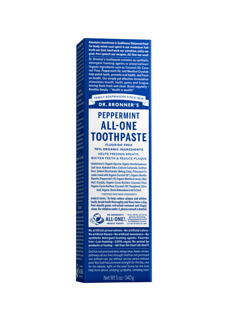 Dr. Bronner's Toothpaste (all One) Peppermint 140g
