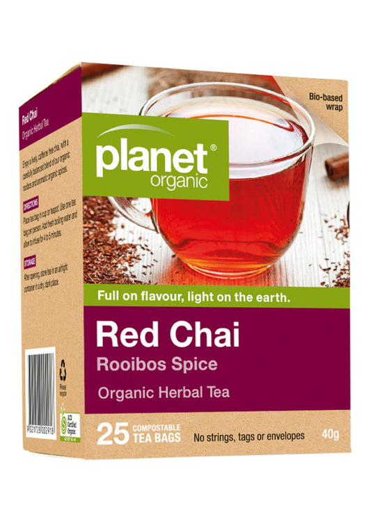 Planet Organic Org Red Chai Herbal Tea X 25 Tea Bags