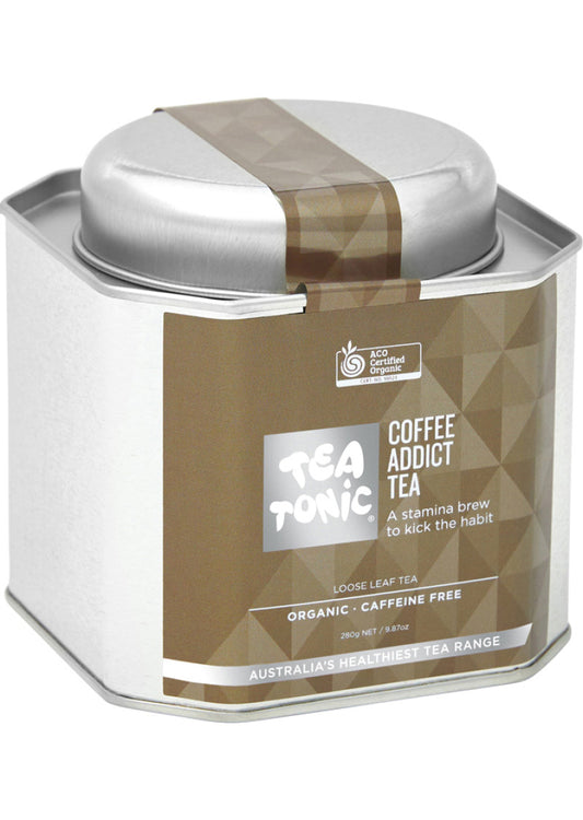 Tea Tonic Org Coffee Addict Tea Caddy Tin 280g