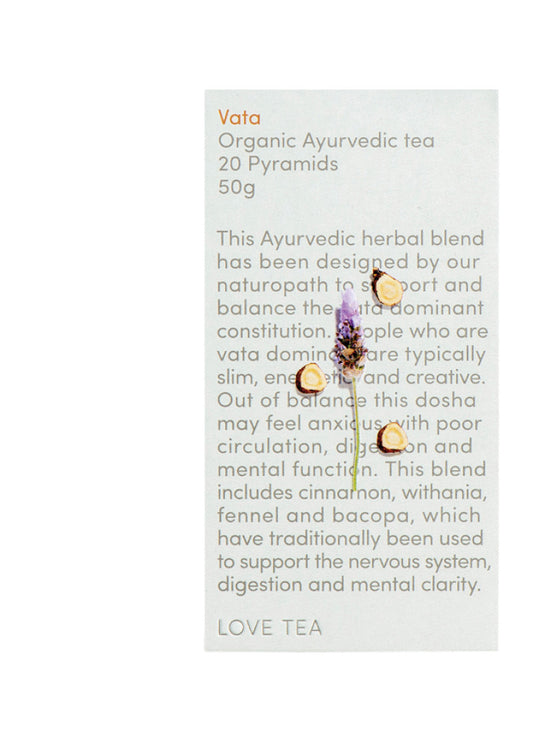 Love Tea Organic Ayurvedic Tea Vata X 20 Pyramids