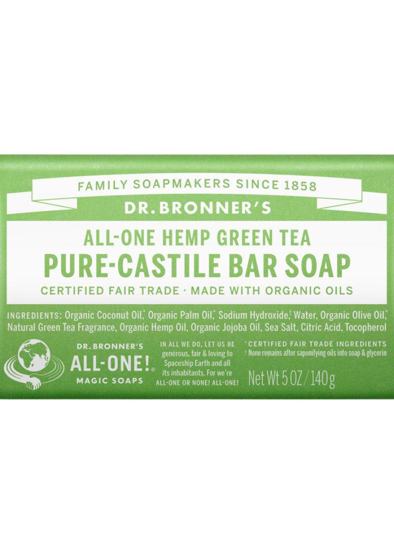 Dr Bronners Magic Bar Soap Green Tea 140g