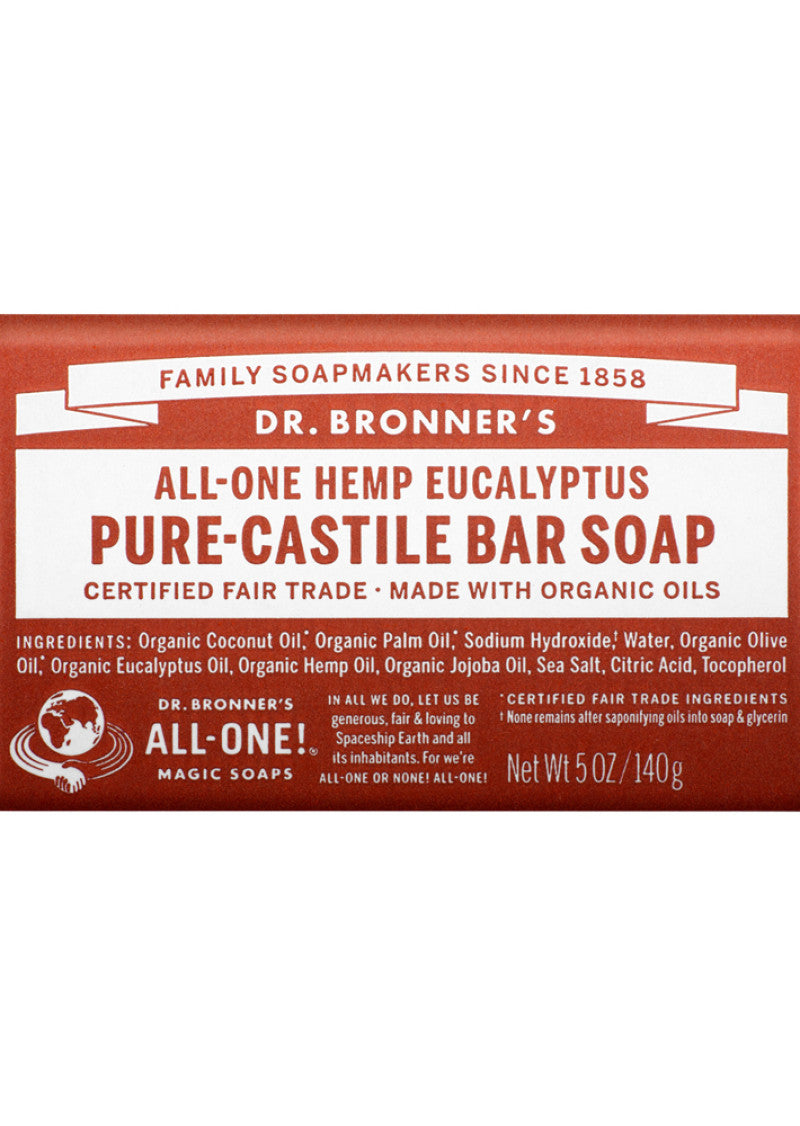 Dr. Bronner's Pure Castile Bar Soap (hemp) Eucalyptus 140g