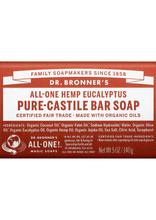 Dr. Bronner's Pure Castile Bar Soap (hemp) Eucalyptus 140g