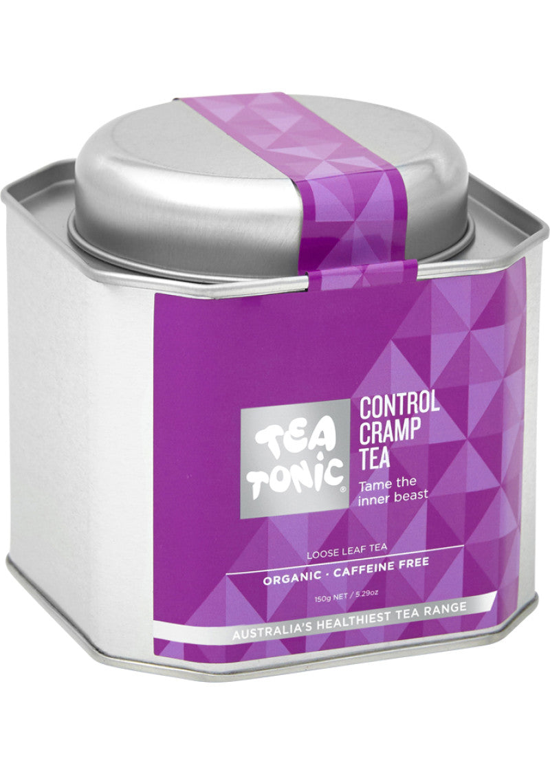 Tea Tonic Org Control Cramp Tea Caddy Tin 150g