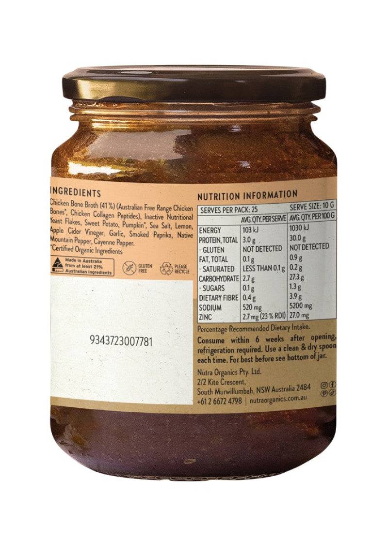 Nutra Org Bone Broth Chicken Concentrate Lemon Paprika 250g