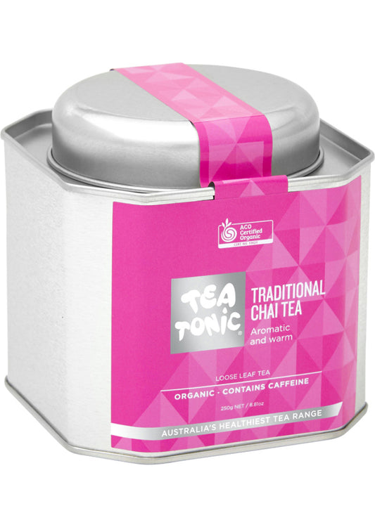 Tea Tonic Org Traditional Chai Tea Caddy Tin 250g