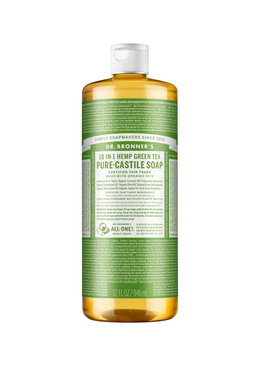 Dr. Bronners Pure Castile Liq Magic Soap Green Tea 946ml