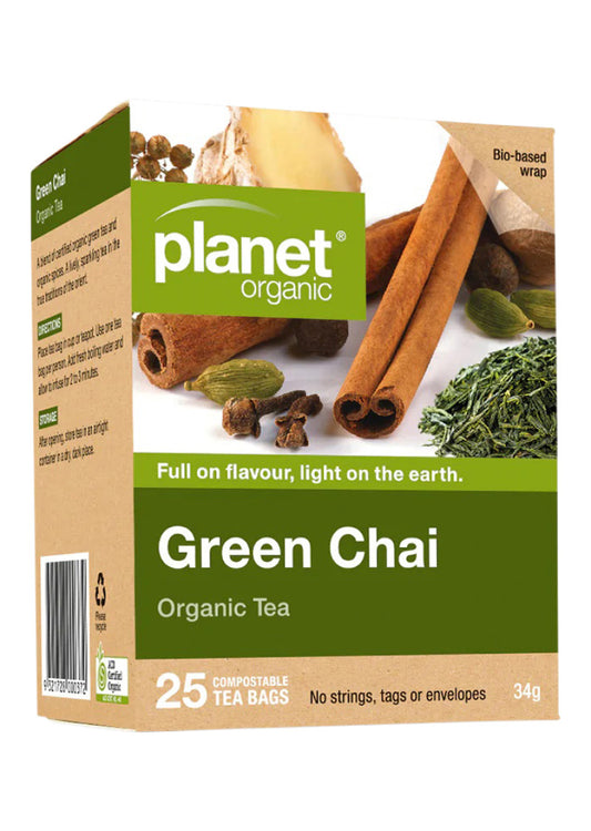 Planet Organic Org Green Chai Tea X 25 Tea Bags