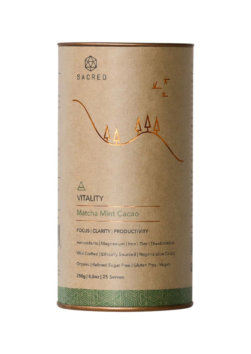 Sacred Taste Org Drinking Cacao (Matcha Mint Cacao) Vitality 250g