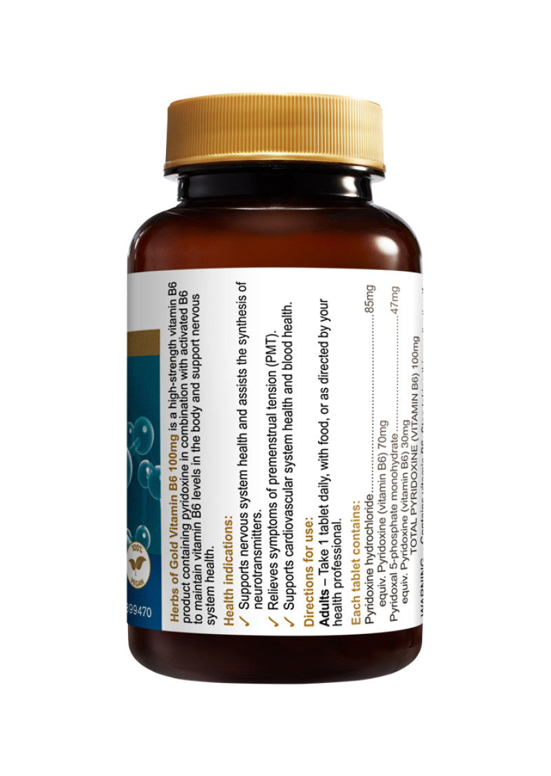 Herbs of Gold Vitamin B6 100mg 60t