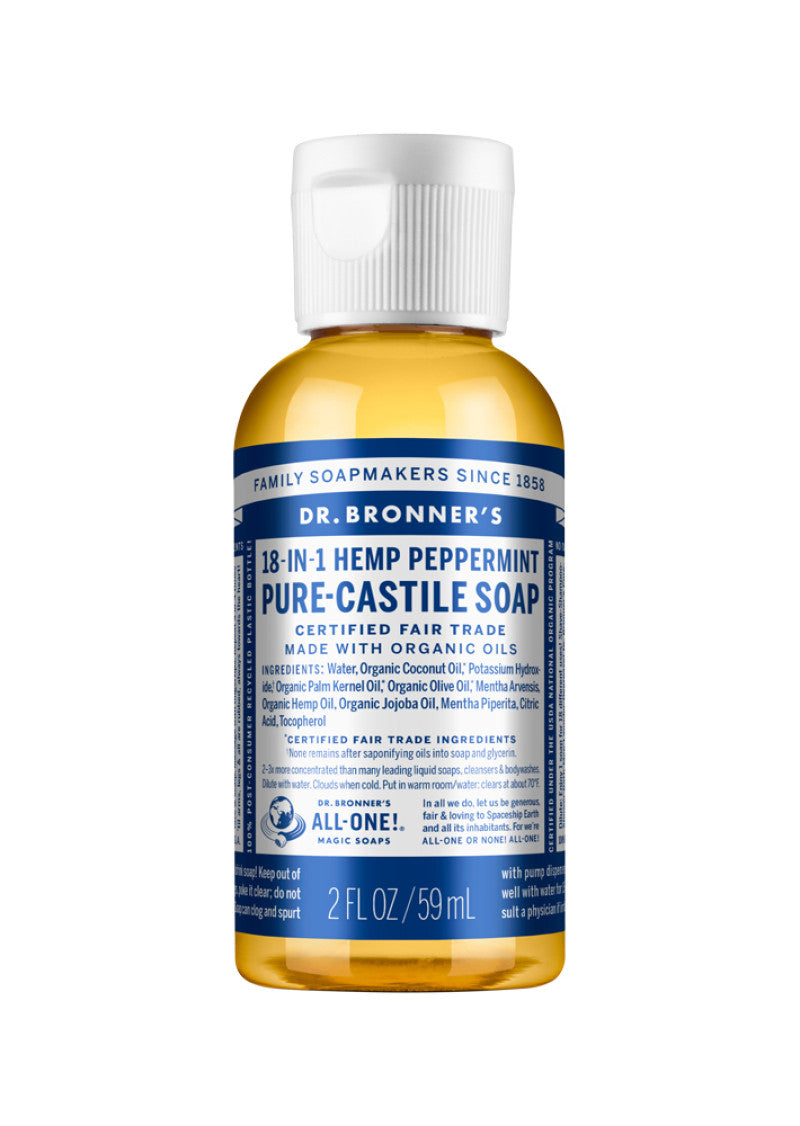 Dr. Bronners Pure Castile Liq Magic Soap Peppermint 59ml