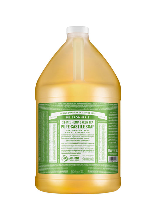 Dr. Bronners Pure Castile Liq Magic Soap Green Tea 3.78l