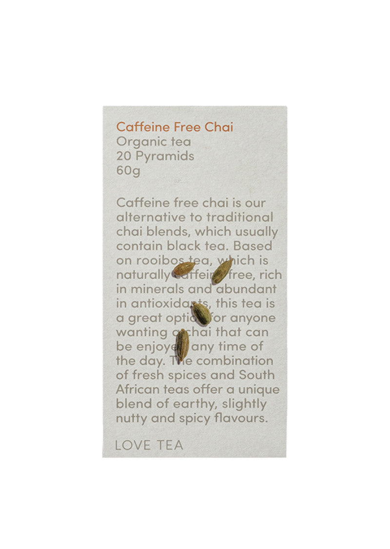 Love Tea Organic Caffeine Free Chai X 20 Pyramids
