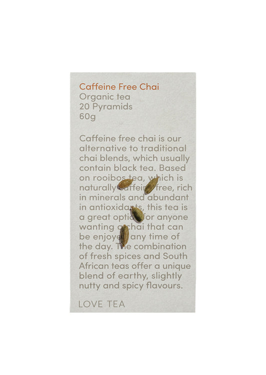 Love Tea Organic Caffeine Free Chai X 20 Pyramids