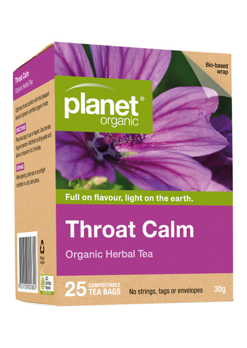 Planet Organic Org Throat Calm Herbal Tea X 25 Tea Bags